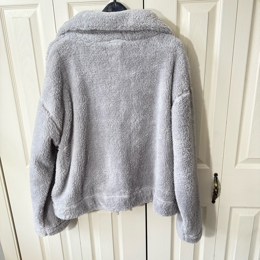 Free People Movement Sherpa Fleece Teddy High Neck Jacket Women’s Size Large - Picture 9 of 11